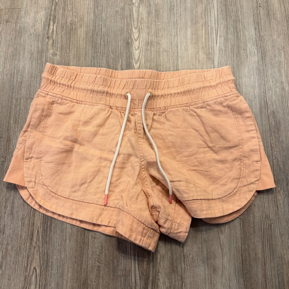 Athleta‎ Womens 8 Cabo Linen Shortie Shorts Coral/Peach